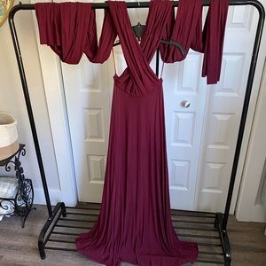 Burgundy wrap dress